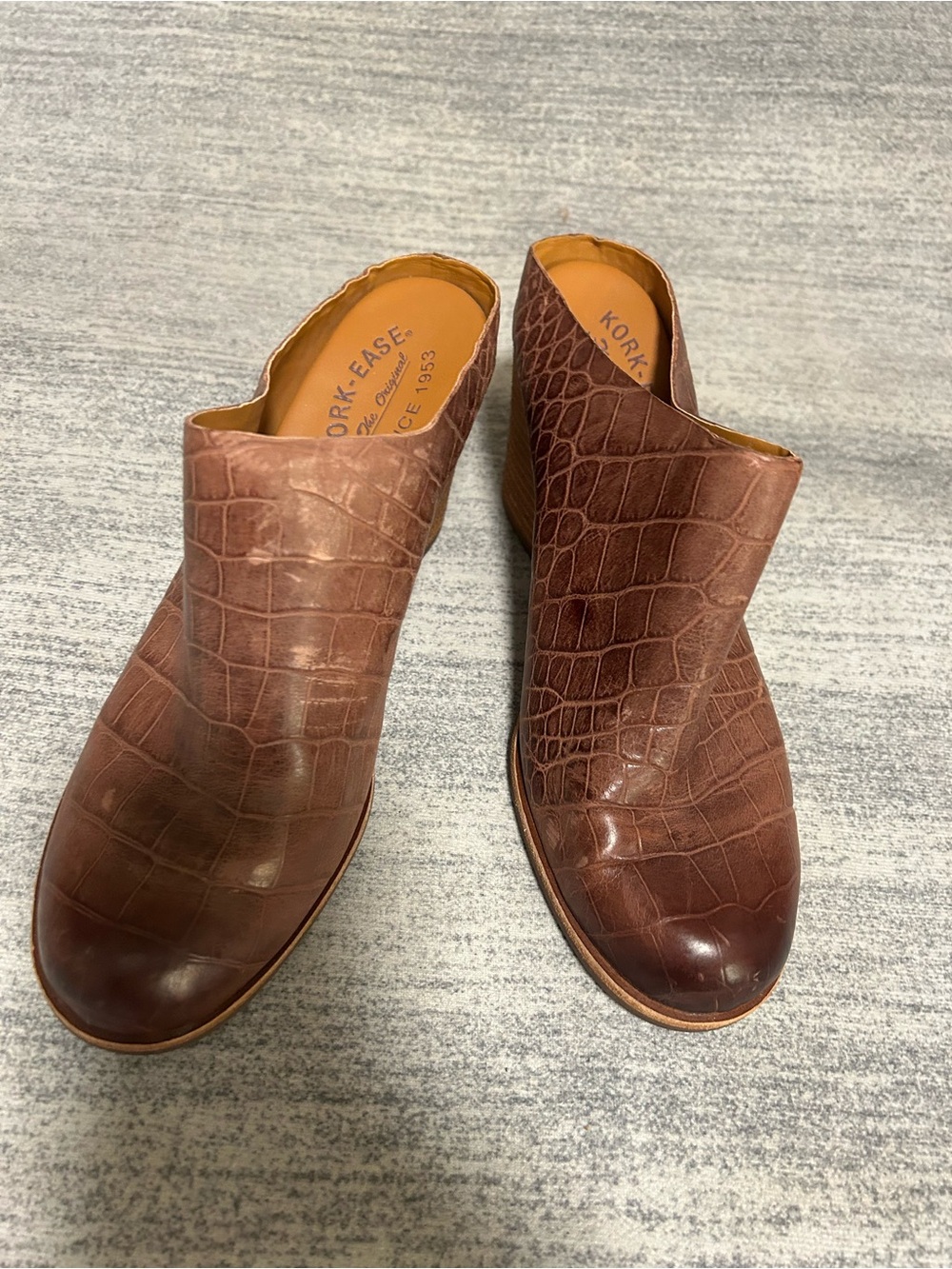 Kork-Ease Men’s Brown Croc-Embossed Slip-On Mule